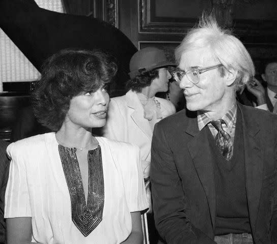 Bianca Jagger and Andy Warhol in 1981
