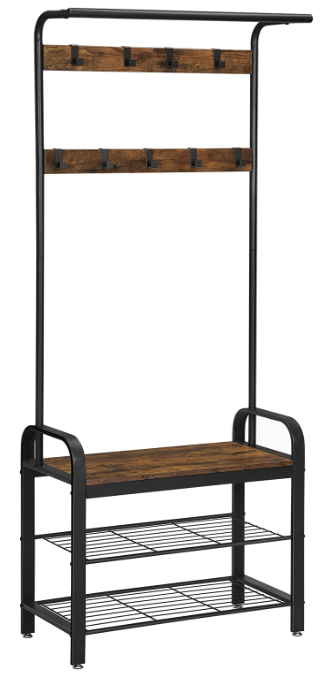 VASAGLE 3-in-1 Coat Rack, Hall Tree, and Shoe Bench