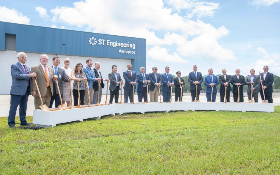 ST Engineering's Project Titan breaks ground at the Pensacola International Airport on July 1, 2021.