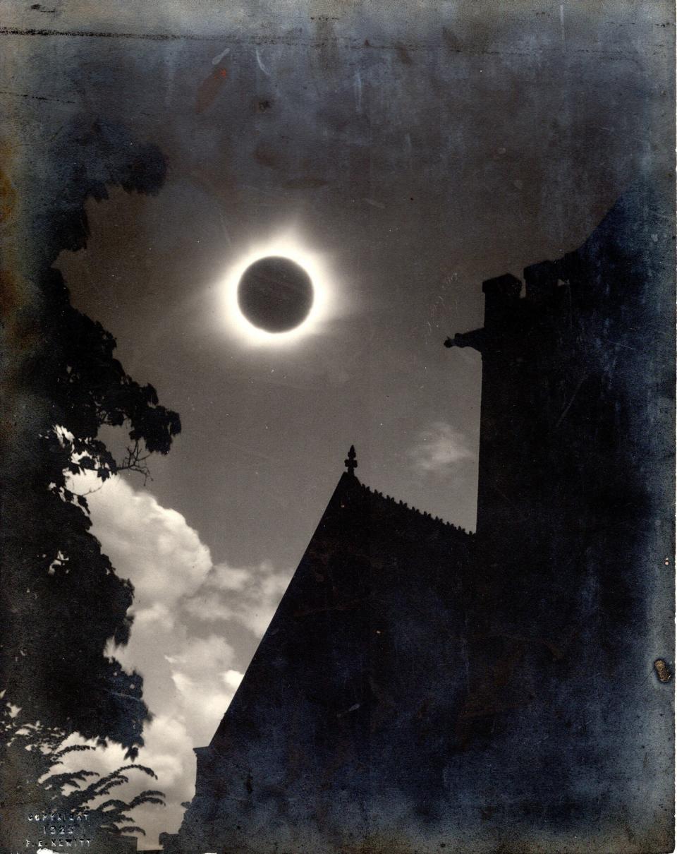 Corning photographer Frank E. Hewitt captured this photo during the 1925 total solar eclipse in Steuben County. Hewitt was set up by Christ Church just a few blocks from his home and shop on Pine Street.