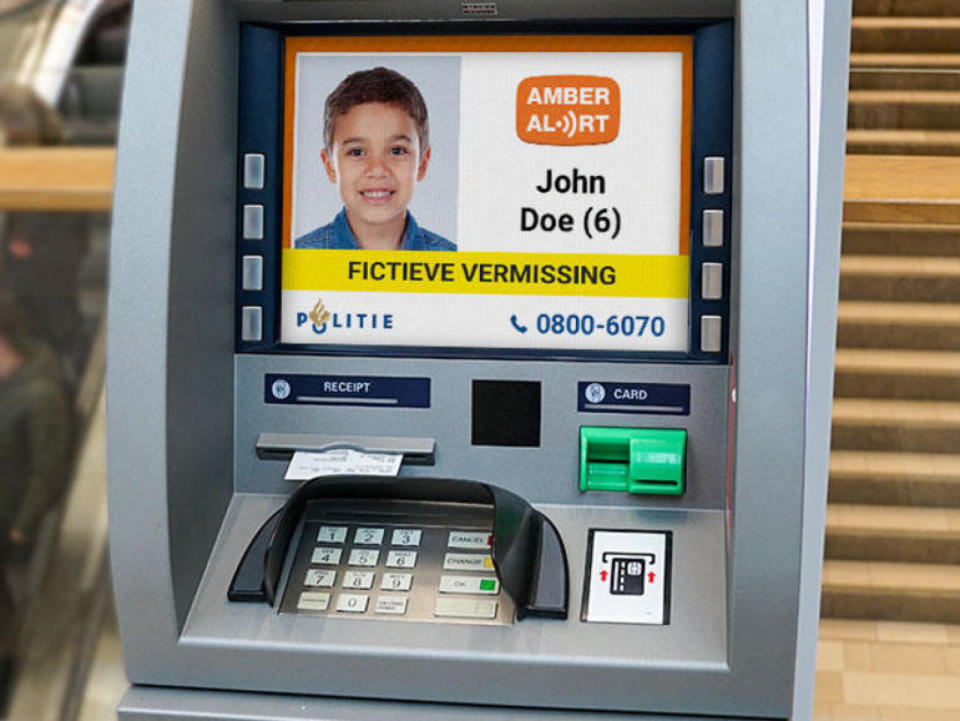 The Netherlands will be the first country in the world to display Amber alertson ATMs when a child is reported missing