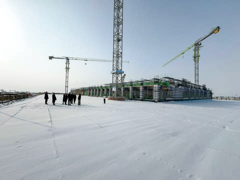 A second EVx system in Zhangye City, Gansu Province, started in Q2 2023 has completed foundation work and initial four floors of construction above ground (Photo: Business Wire)