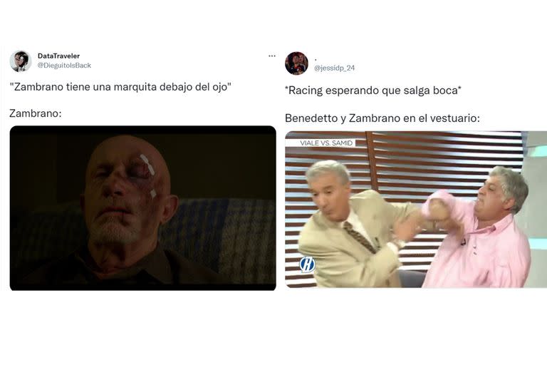 Algunos de los memes por la pelea entre Carlos Zambrano y Darío Benedetto