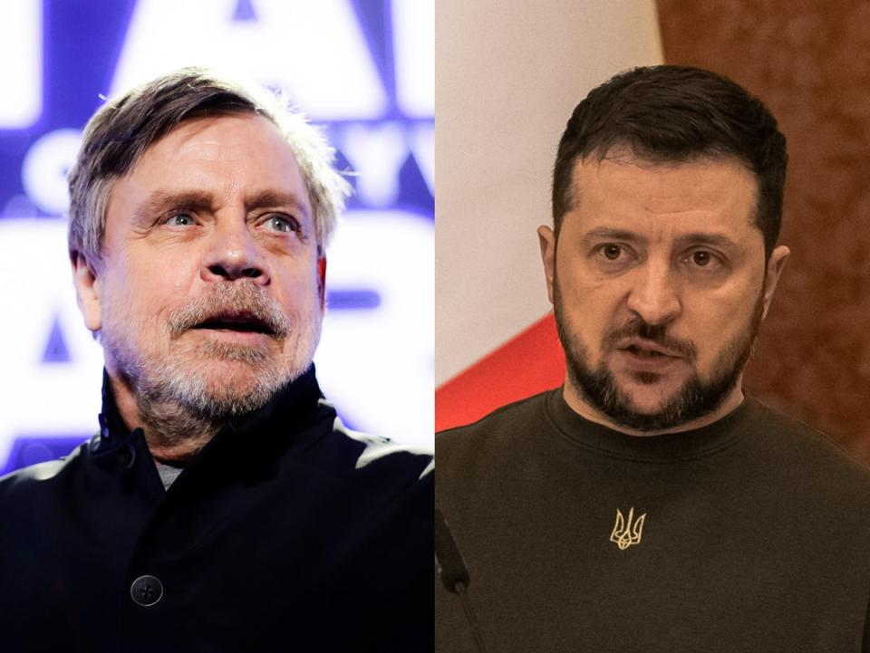 Mark Hamill and Zelensky (Getty)