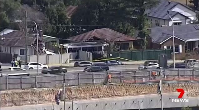 The bus was on the road for a short while before it crashed. Source: 7 News