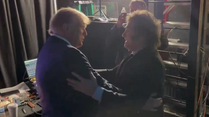 Milei y Trump se saludaron efusivamente en la Conferencia de Acción Política Conservadora