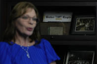 Tammy Schuey, General Manager of the Butler Eagle newspaper, speaks during an interview with The Associated Press, Wednesday, July 17, 2024, in Butler, Pa. (AP Photo/Matt Slocum)