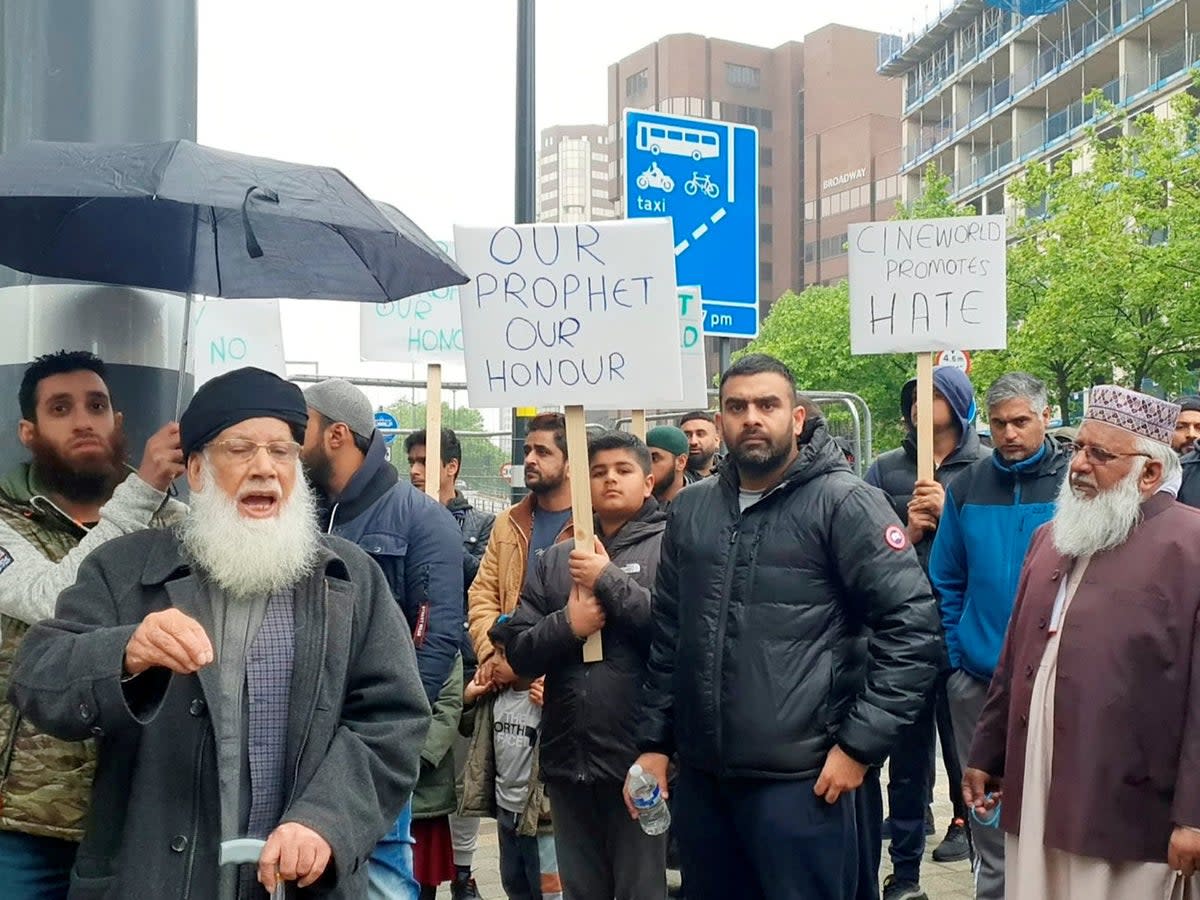 Protests were held in Bolton, Blackburn, Bradford, Sheffield and Birmingham (@bob_cart124/SWNS)