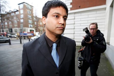 Navinder Sarao arrives at Westminster Magistrates' Court for an extradition hearing in London, Britain February 4, 2016. REUTERS/Peter Nicholls