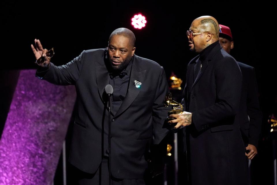 Killer Mike wins Grammys for Best Rap Album, Best Rap Song and Best Rap Performance (AP)