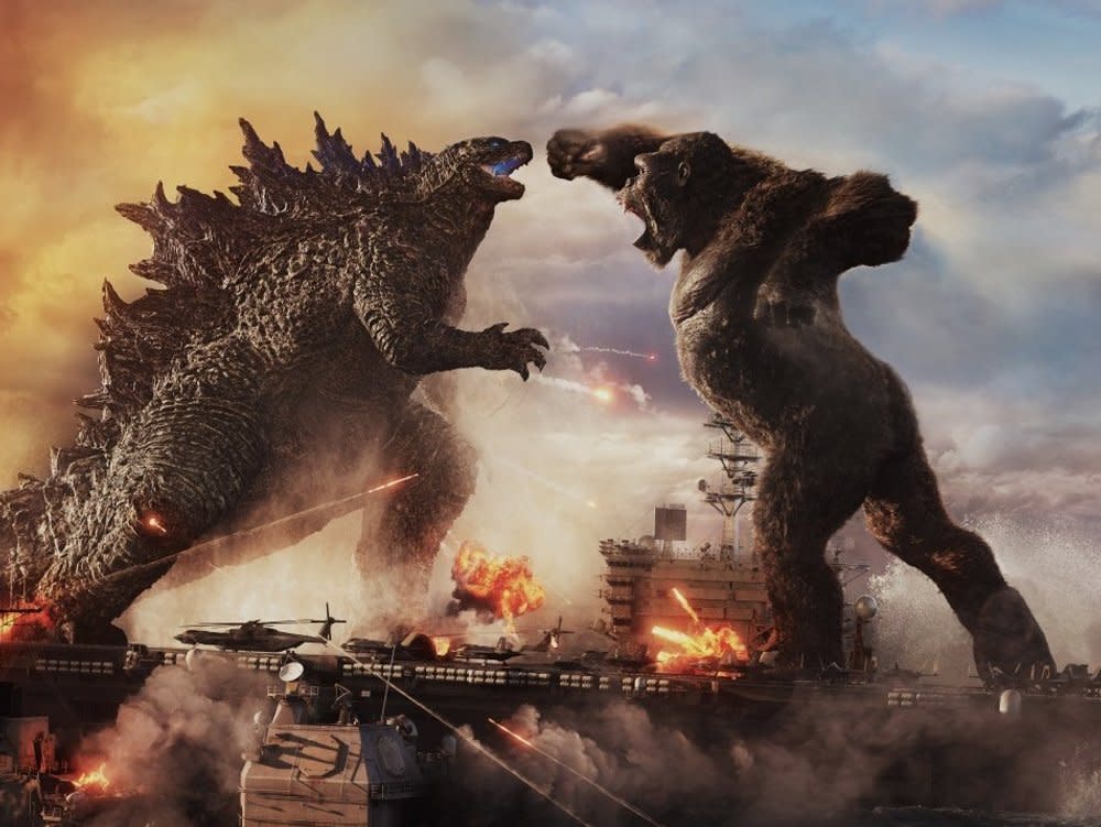 "Godzilla vs. Kong": Der Riesenaffe Kong soll die Mega-Echse Godzilla in ihre Schranken weisen. (Bild:  Warner Bros. Ent. All Rights Reserved. GODZILLA TM & © Toho Co., Ltd.)