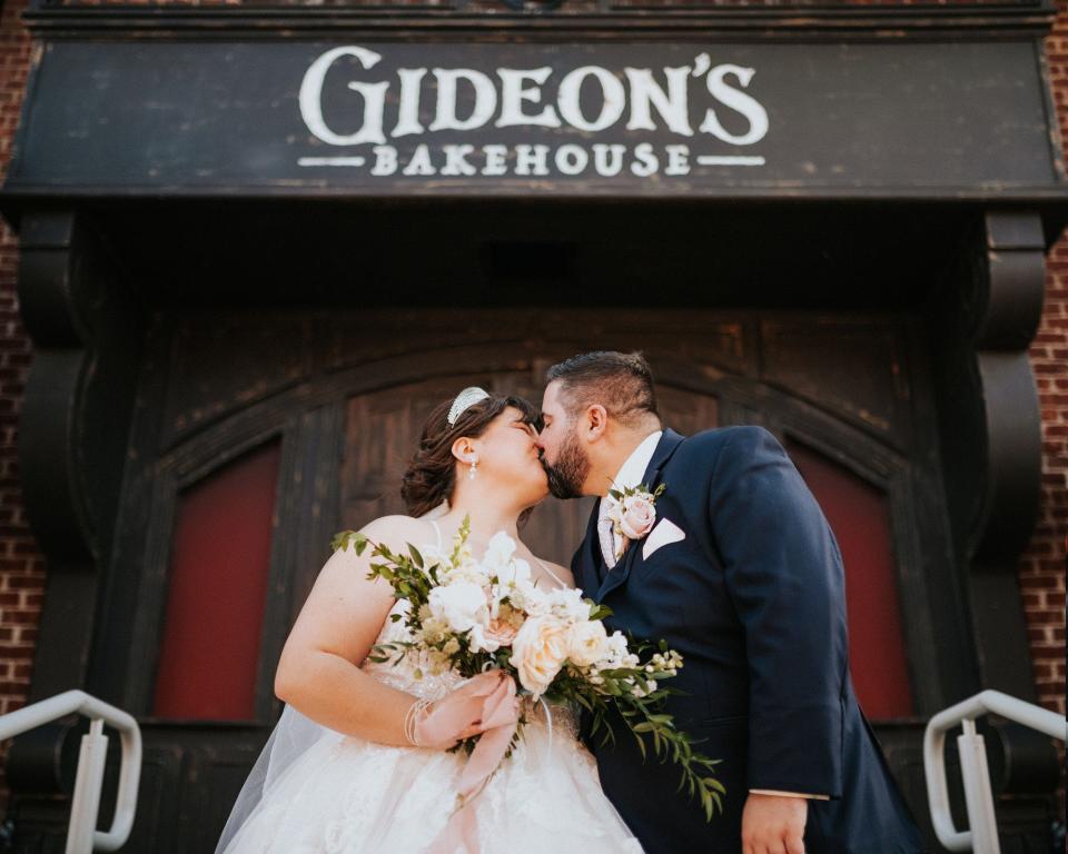 Amanda and Adrian Dominguez at Gideon's Bakehouse in Disney Springs.