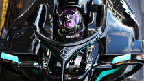 NUERBURG, GERMANY - OCTOBER 10: Second placed qualifier Lewis Hamilton of Great Britain and Mercedes GP stops in parc ferme during qualifying ahead of the F1 Eifel Grand Prix at Nuerburgring on October 10, 2020 in Nuerburg, Germany. (Photo by Dan Istitene - Formula 1/Formula 1 via Getty Images)