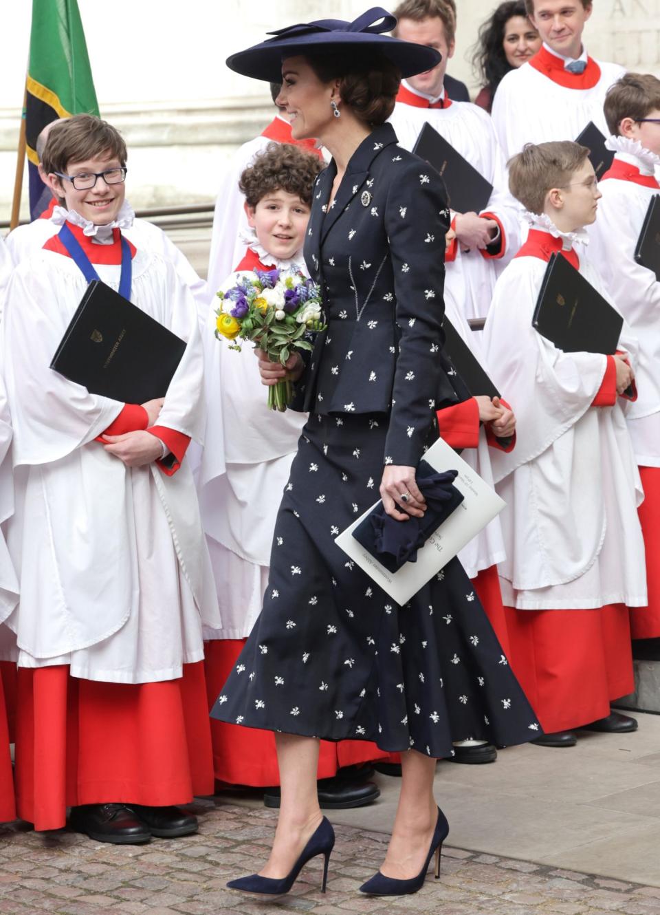 The skirt suit shows us that Catherine is not afraid to take a risk where fashion is concerned - Getty 