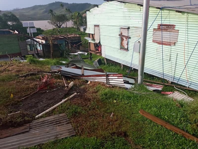 Aftermath of Cyclone Yasa in Nasavu, Bua Province