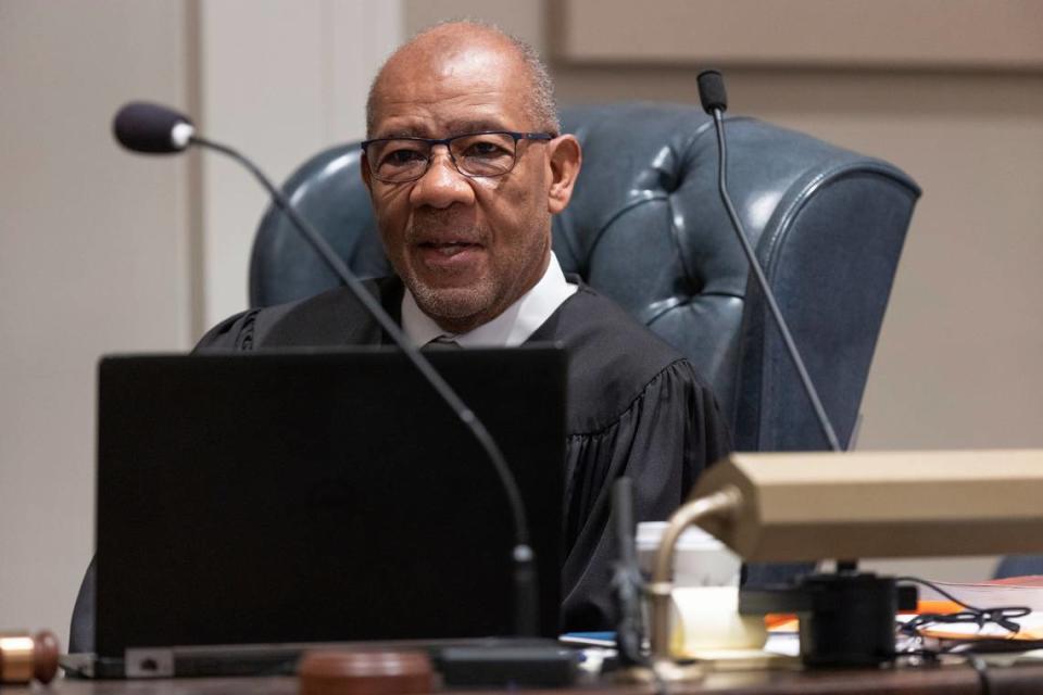Judge Clifton Newman speaks to the jury before Alex Murdaugh’s trial for murder resumes at the Colleton County Courthouse on Monday, January 30, 2023. (Joshua Boucher/The State via AP, Pool)
