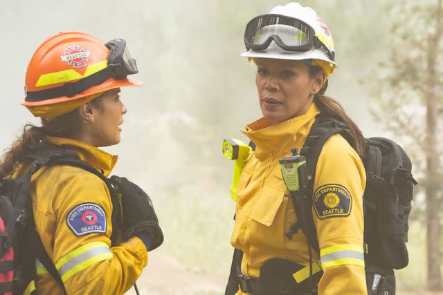 <p>Disney/Chris Haston</p> Jaina Lee Ortiz and Merle Dandridge on 'Station 19'