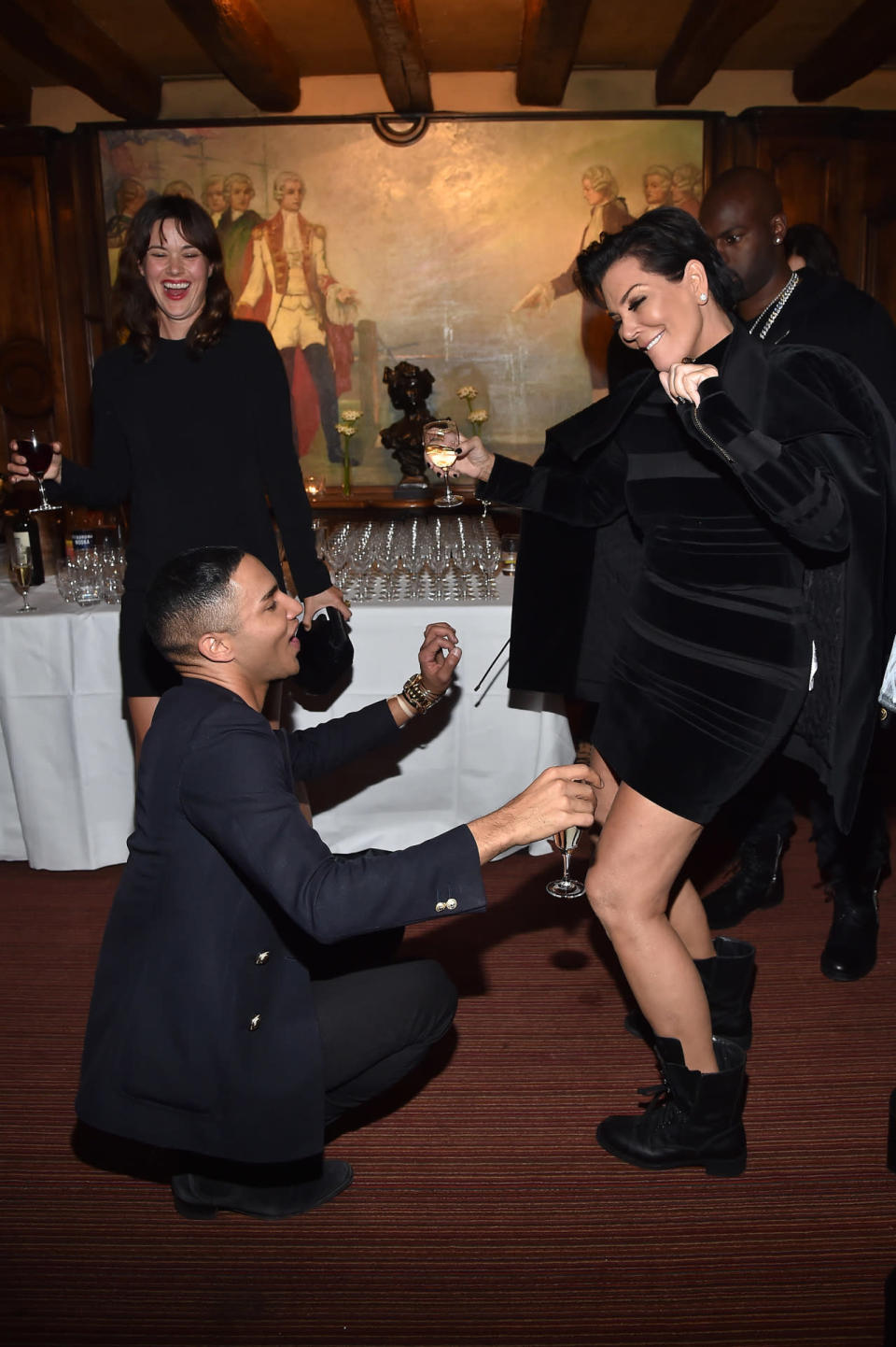 Kris Jenner boogied down with Olivier Rousteing. 