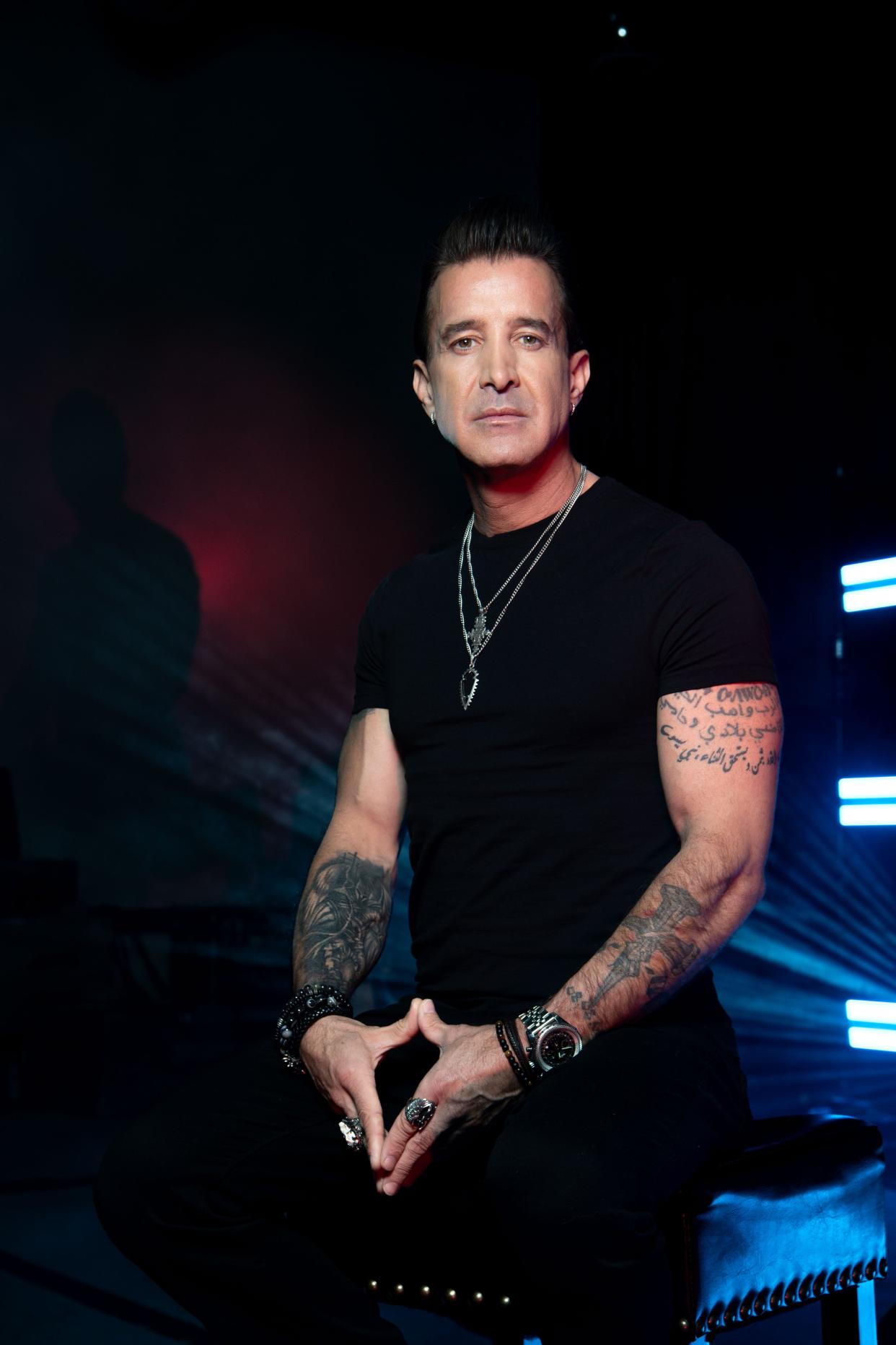 Portrait of Scott Stapp rehearse in a sound studio in Nashville, Tenn., before leaving on a solo tour Friday, March 8, 2024.