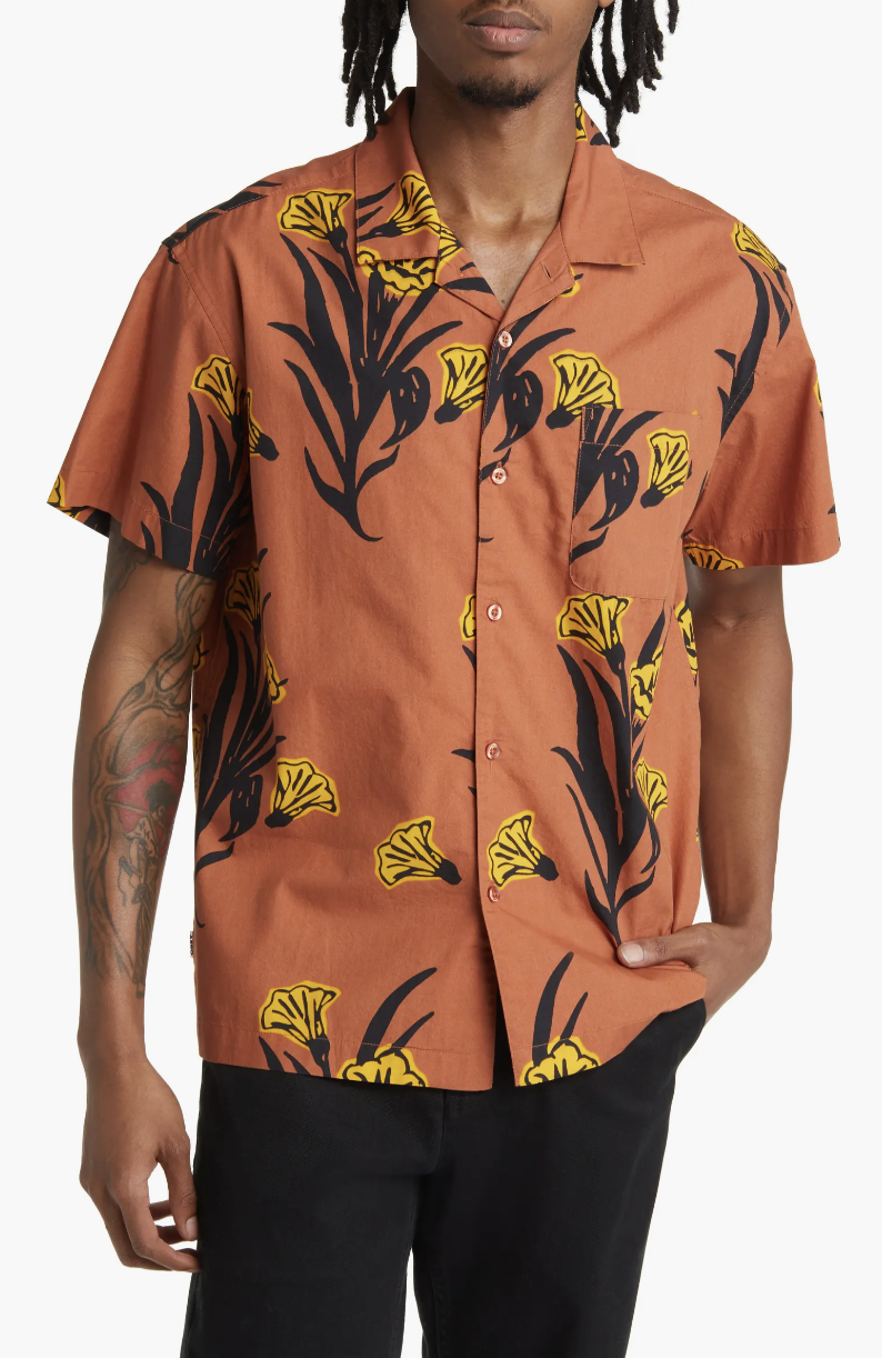 Obey Loa Floral Short Sleeve Button-Up Shirt