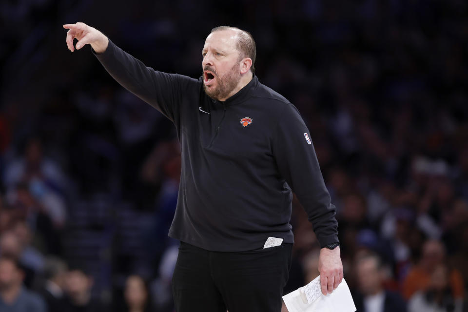 Tom Thibodeau has a 175-143 record and two conference semifinal trips since joining the Knicks in 2020. (Photo by Sarah Stier/Getty Images)