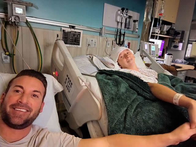 <p>Courtesy of Blake Mendenhall</p> Blake Mendenhall with his dad Adam at Renown Regional Medical Center