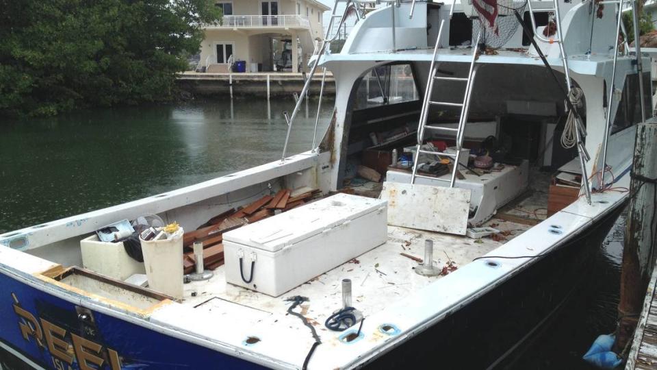 The Reel G charter fishing boat sits docked at a Tavernier marina in 2016. The vessel was owned by Adrian Demblans, the man convicted of driving Jeremy Macauley to and from the scene of where an Upper Keys couple was murdered in October 2015. The root of the murders was cocaine found offshore by Macauley while he worked as a mate on a charter fishing boat.