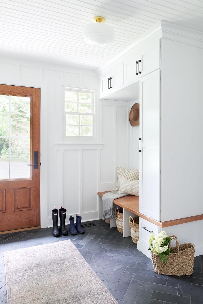 Libby Rawes of Sharp + Grey Interiors designed this mudroom nook. You can try it yourself.