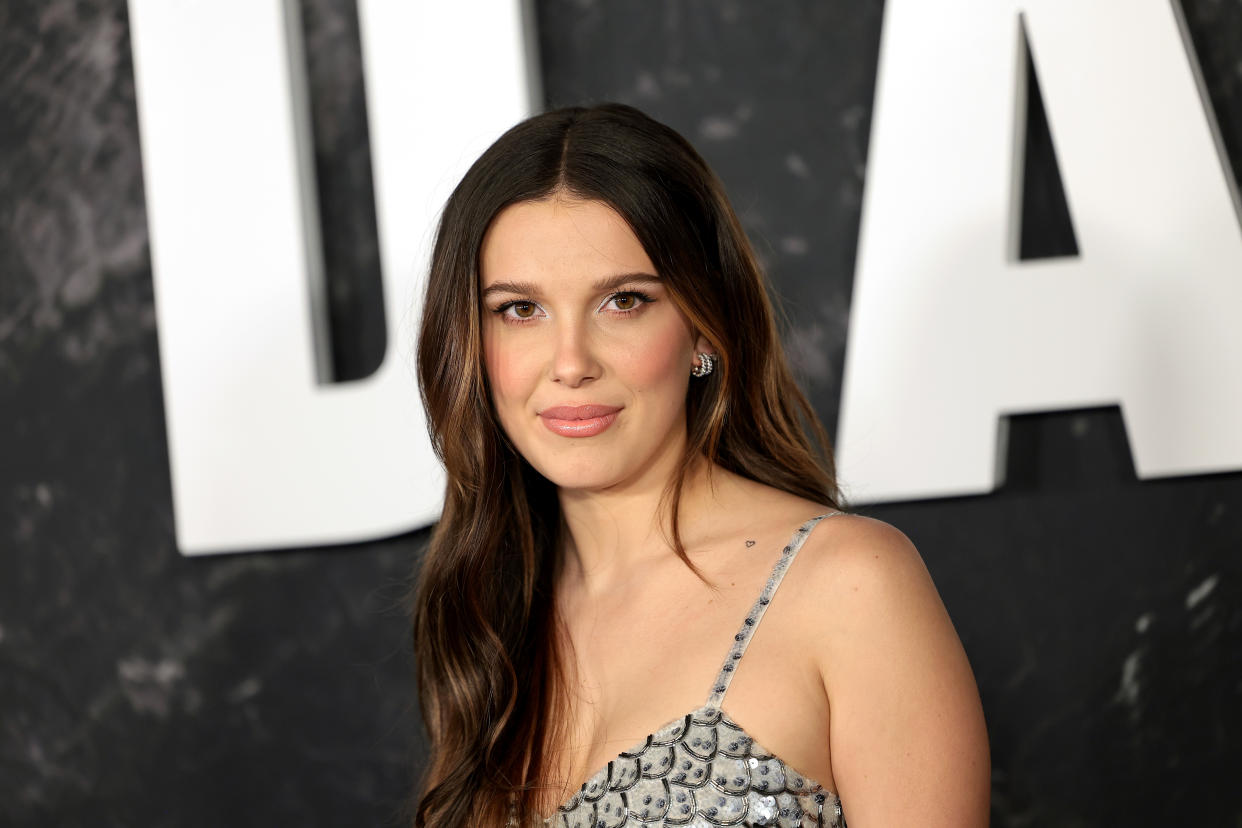 NEW YORK, NEW YORK - MARCH 01: Millie Bobby Brown attends the Damsel World Premiere at The Plaza on March 01, 2024 in New York City. (Photo by Dimitrios Kambouris/Getty Images for Netflix)