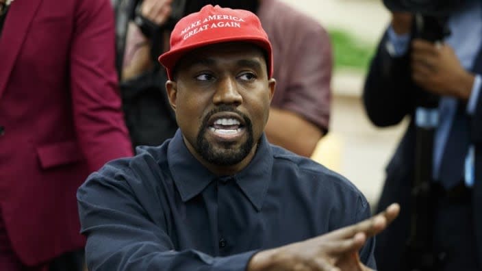 Rapper Kanye West speaks during a meeting in the Oval Office of the White House with President Donald Trump in October 2018. (Photo: Evan Vucci/AP, File)