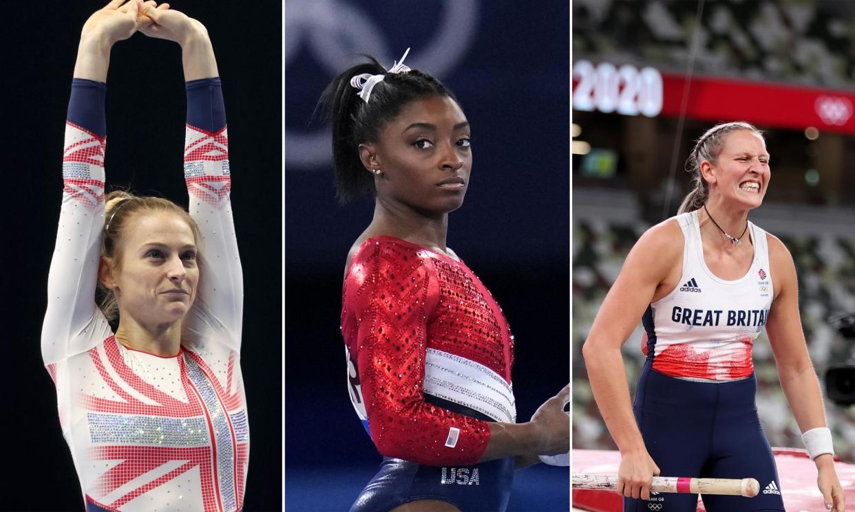 <span>(From left to right) Bryony Page, Simone Biles and Holly Bradshaw have all been open about the mental health issues facing athletes.</span><span>Composite: Getty Images</span>