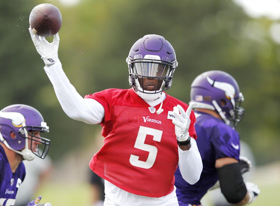 The Minnesota Vikings are not likely to pick up the fifth-year option on Teddy Bridgewater's contract. (AP)