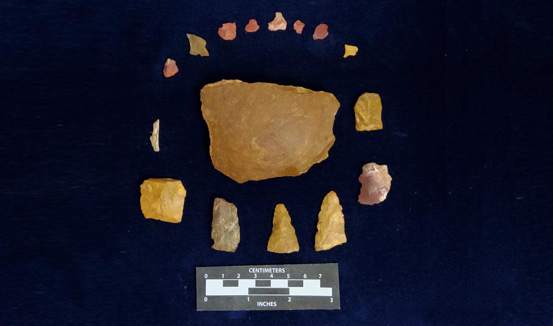 More than 90 Native American artifacts have been found on property owned by Lehigh in Upper Saucon Township. The artifacts will be returned to Delaware Nation, a sovereign, federally recognized nation of Lenape people. (Photo/Lehigh Univesity)