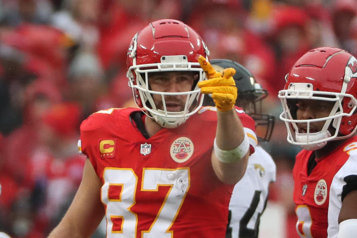 Kansas City Chiefs tight end Travis Kelce (87) is a fantasy superstar