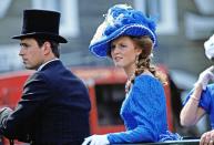 <p>The Duke and Duchess of York show off their Klonlike costumes around Fort Edmonton, Canada. </p>