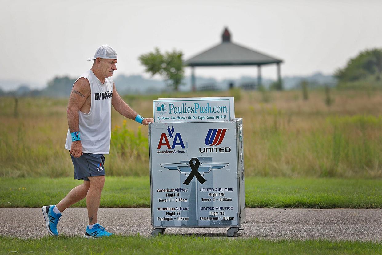 9/11 Anniversary Beverage Cart Push (2020 The Patriot Ledger)