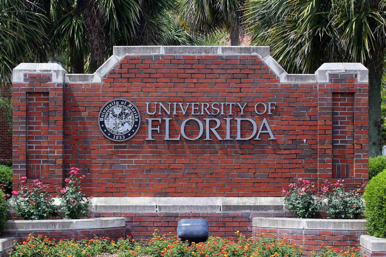 <p>Getty Images</p> A photograph of an entrance to the University of Florida