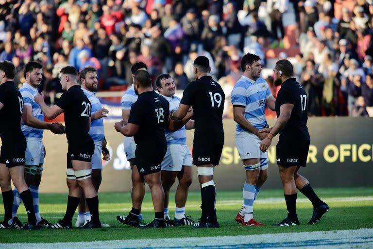 Escena del partido que disputaron Los Pumas frente a los All Blacks, en uno de los dos triunfos importantes