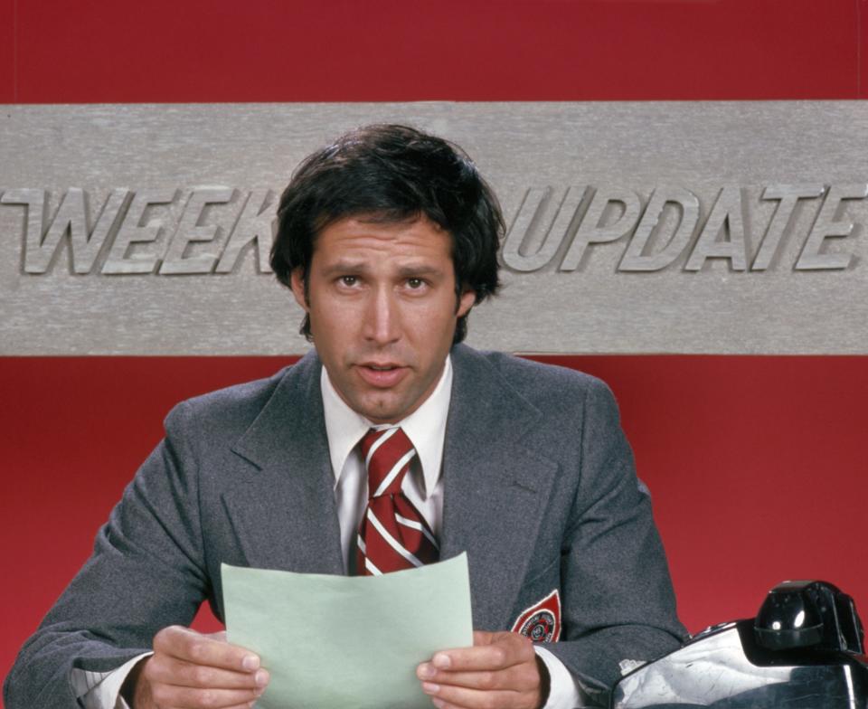 Chevy Chase during "Weekend Update"