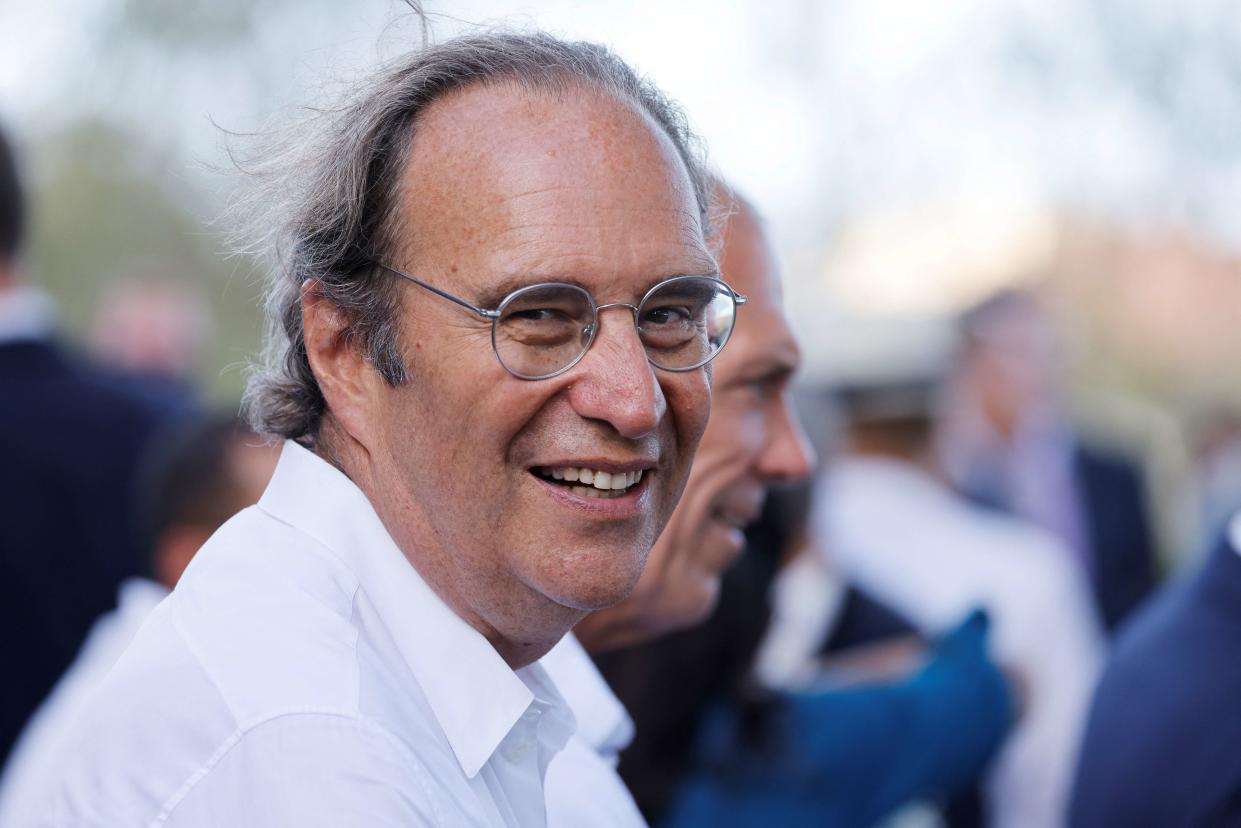 French businessman and chariman of telecommunications company Iliad Xavier Niel attends a meeting with members of the French community at the French ambassador to Algeria's residence, in Algiers, on August 26, 2022, during a French presidential official visit. - The French president is on a three-day visit to Algeria aimed at mending ties with the former French colony, which this year marks its 60th anniversary of independence. (Photo by Ludovic MARIN / AFP)