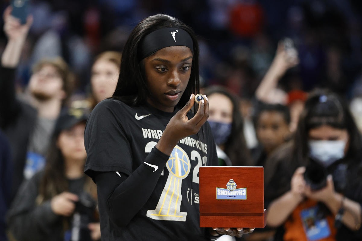 WNBA Kahleah Copper delivers endearing reaction to Sky champ rings