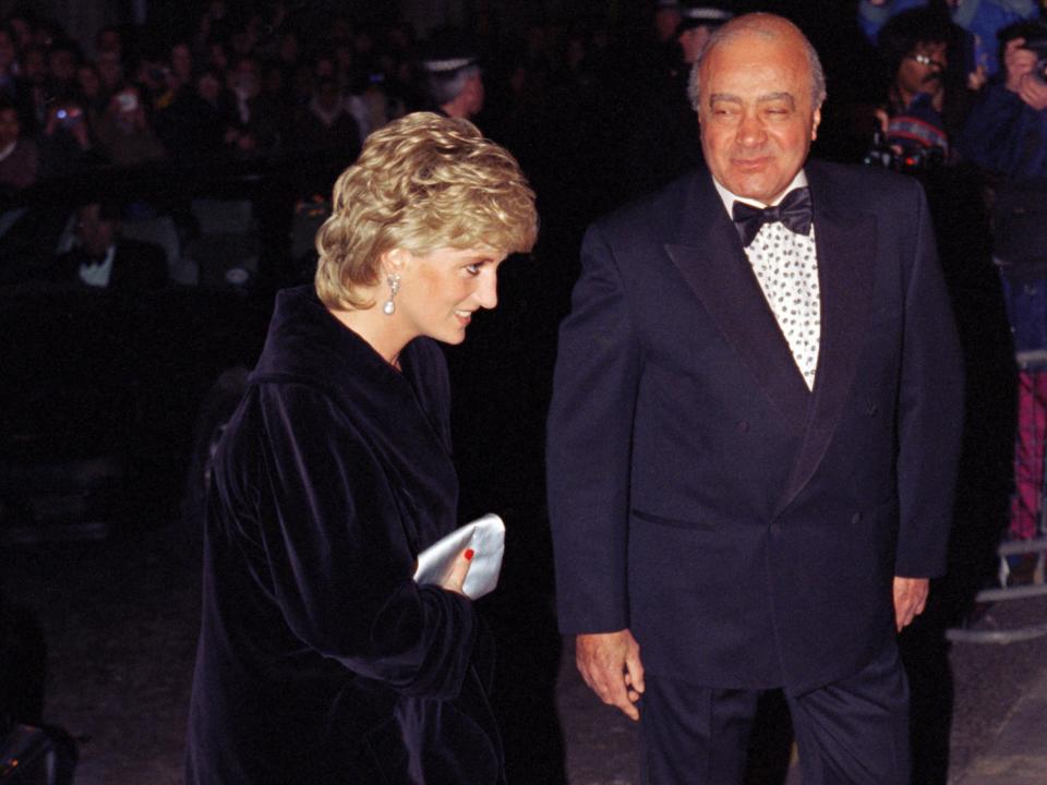 Diana, The Princess Of Wales & Mohamed Al Fayed Attend A Charity Gala Dinner At Harrods.