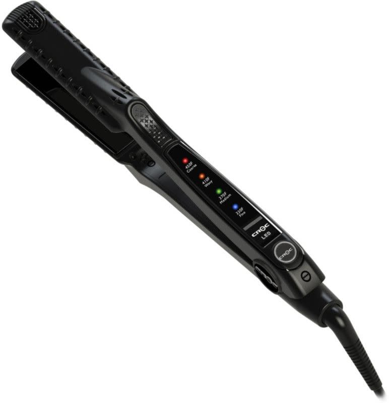 6) LED Black Titanium 1-Inch Flat Iron