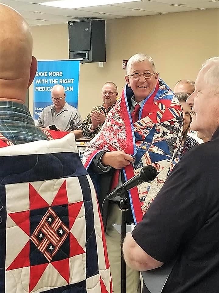 Lap-sized Quilts of Valor were presented to veterans by the House Mountain Quilt Guild at a special program at Corryton Senior Center on Nov. 10, 2021.