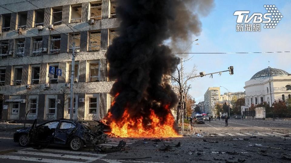 烏克蘭首都基輔今（10）日傳出多處爆炸。（圖／達志影像路透社）