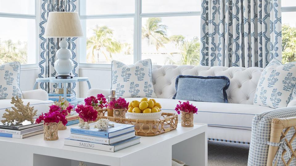 living room with coffee table storage