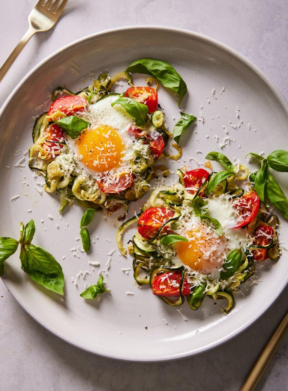 Baked Eggs & Zoodle Bundles