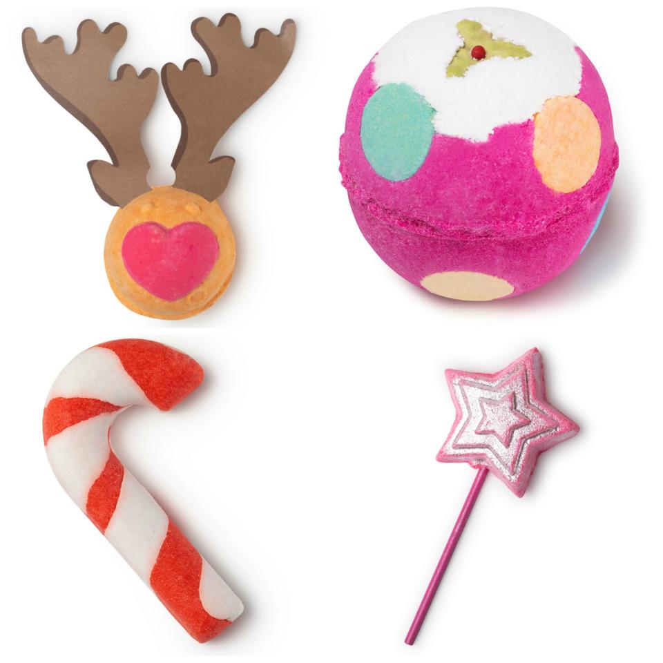 Lush Rudolph $7.95, Luxury Lush Pud $9.95, Candy Cane $7.95, Magic Wand $12.95