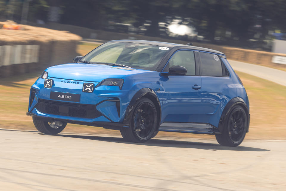 <p>Renault’s performance brand's first EV is a warmed up Renault 5, aiming to prove EVs can be fun to drive.</p><p>In true hot hatch tradition, the Renault 5-based Alpine A290 borrows the powerplant from its bigger sibling, the Renault Mégane E-Tech. With <strong>215bhp and a series of chassis tweaks</strong>, it aims to prove that EVs can be fun to drive.</p><p><strong>Everything we know about the </strong><a href="https://www.autocar.co.uk/car-news/new-cars/alpine-a290-hot-hatch-unveiled-215bhp-and-236-miles-range" rel="nofollow noopener" target="_blank" data-ylk="slk:Alpine A290;elm:context_link;itc:0;sec:content-canvas" class="link "><strong>Alpine A290</strong></a></p>