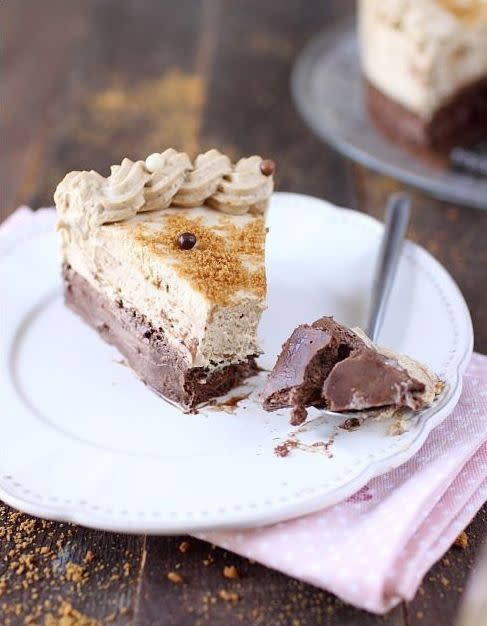 Gâteau praliné et mousse chocolat spéculoos